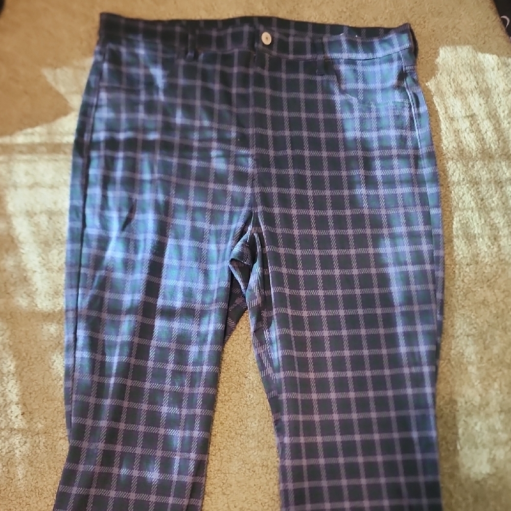 Plaid Blue and Green Pants